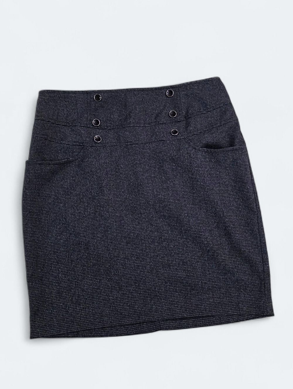 Must Have Gray Button-Accent Pencil Skirt Size Medium Career Office